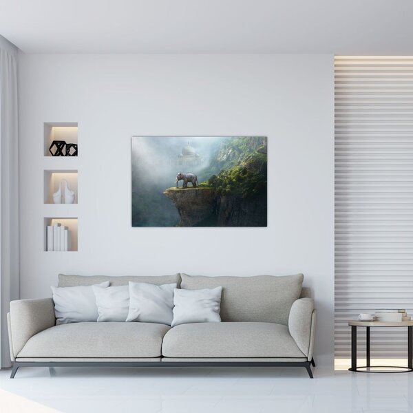 Slika - Sloni na vrhu Tadž Mahala (90x60 cm)