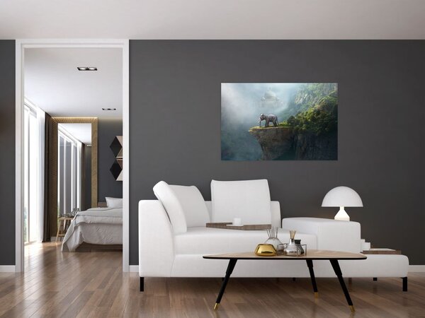 Slika - Sloni na vrhu Tadž Mahala (90x60 cm)