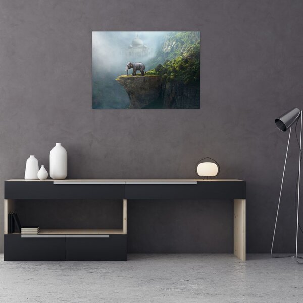 Slika - Sloni na vrhu Tadž Mahala (70x50 cm)