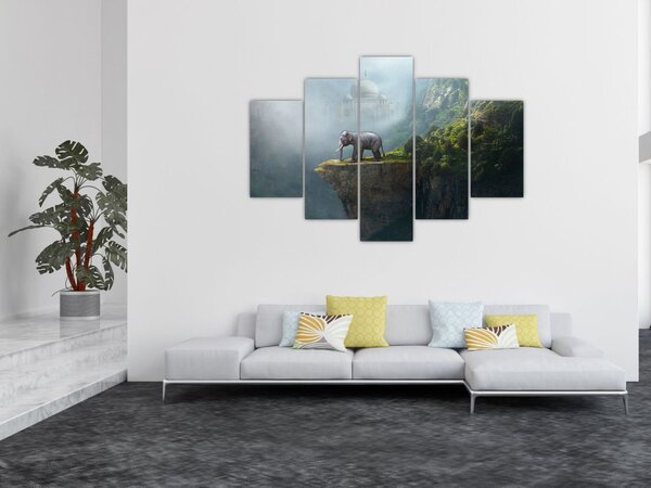 Slika - Sloni na vrhu Tadž Mahala (150x105 cm)