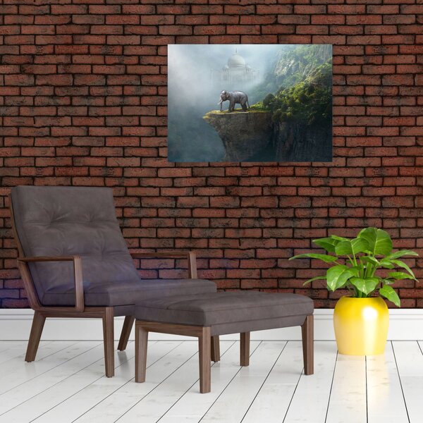 Slika - Sloni na vrhu Tadž Mahala (70x50 cm)