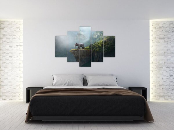 Slika - Sloni na vrhu Tadž Mahala (150x105 cm)
