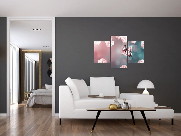Slika - Metulj med rožami (90x60 cm)
