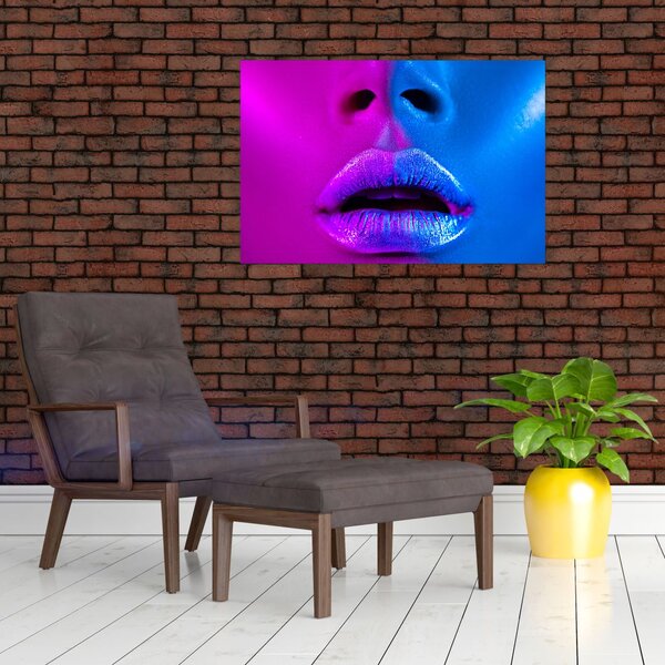 Slika obarvanih ustnic (90x60 cm)