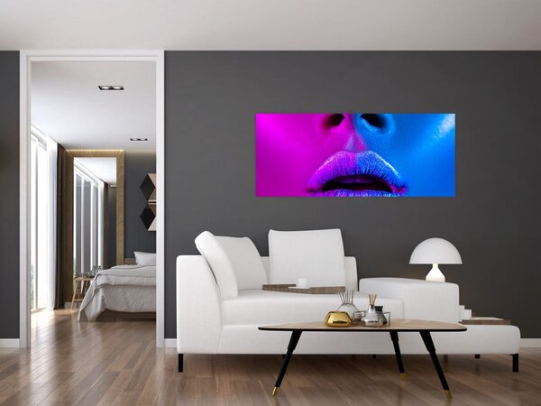 Slika obarvanih ustnic (120x50 cm)