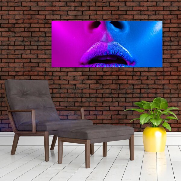 Slika obarvanih ustnic (120x50 cm)