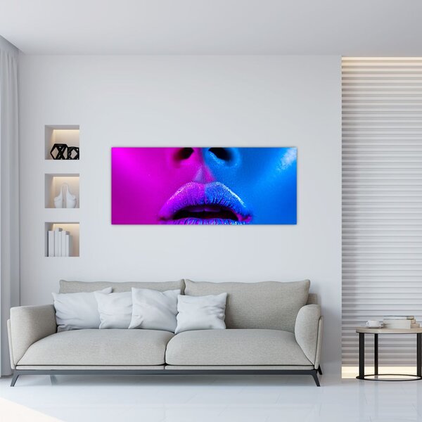 Slika obarvanih ustnic (120x50 cm)