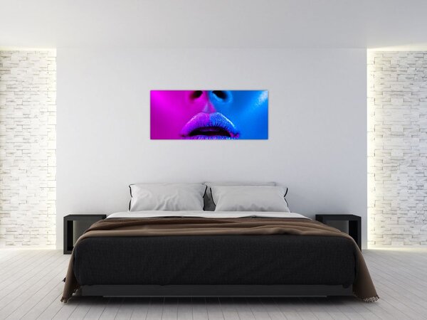 Slika obarvanih ustnic (120x50 cm)