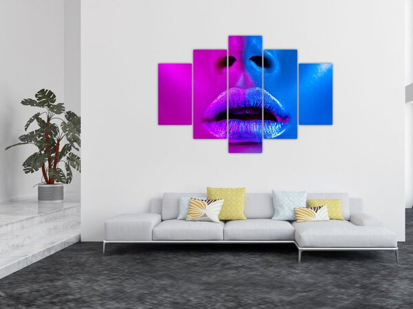 Slika obarvanih ustnic (150x105 cm)