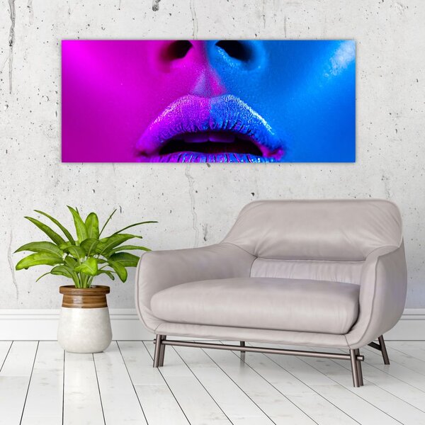 Slika obarvanih ustnic (120x50 cm)