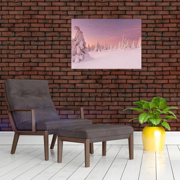 Slika - Drevesa pod snežno odejo (70x50 cm)