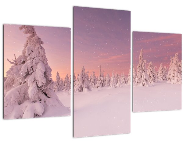 Slika - Drevesa pod snežno odejo (90x60 cm)