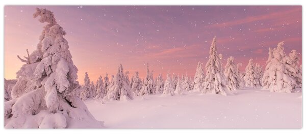 Slika - Drevesa pod snežno odejo (120x50 cm)