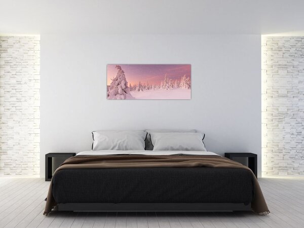 Slika - Drevesa pod snežno odejo (120x50 cm)