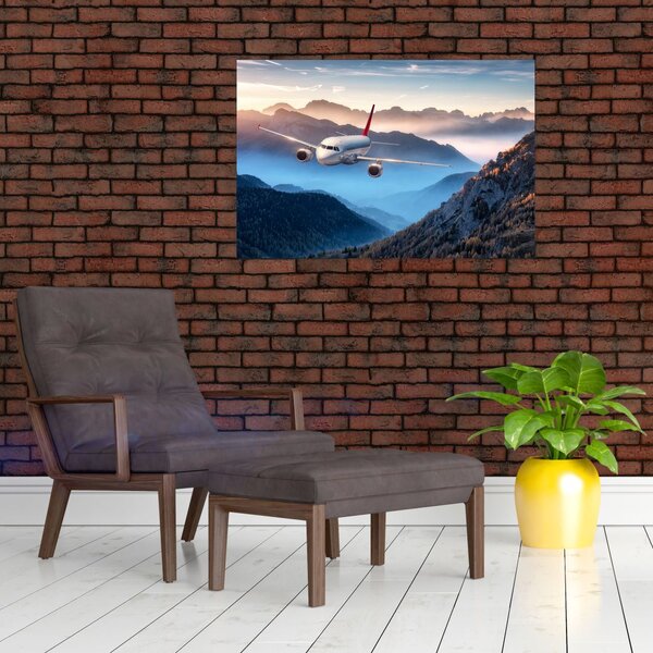 Slika - Letalo nad gorskimi vrhovi (90x60 cm)