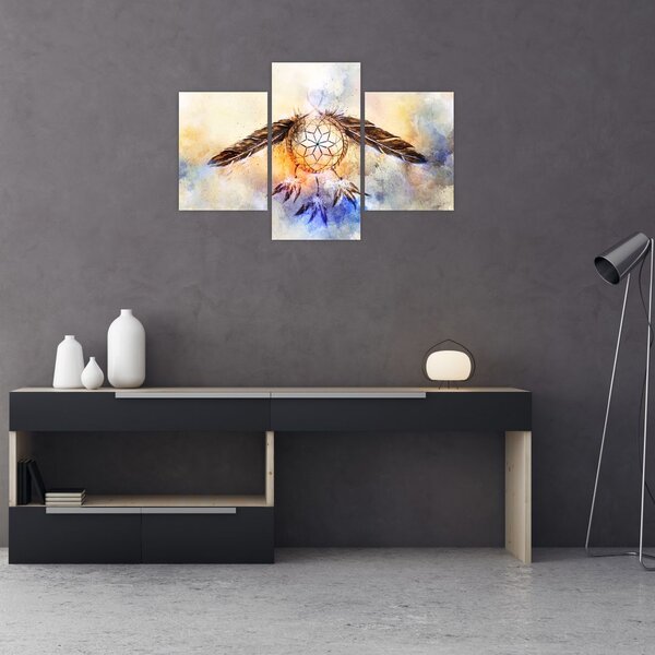 Slika - Lovilec sanj s perjem (90x60 cm)