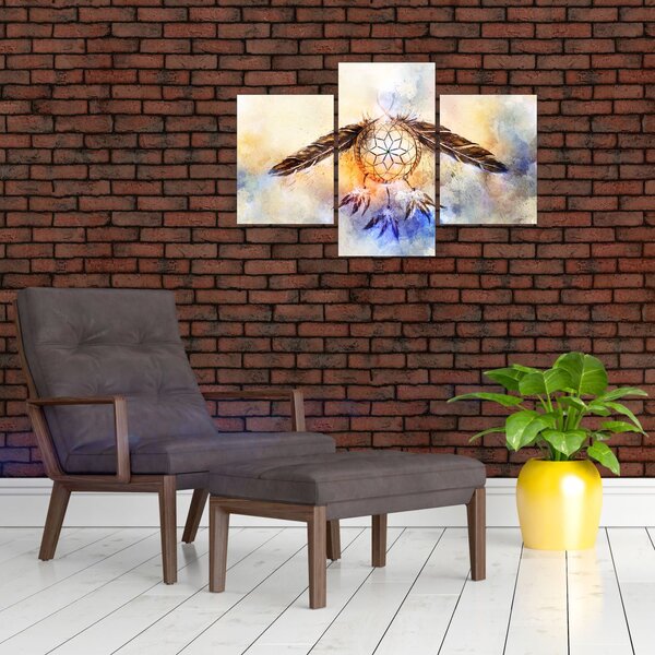 Slika - Lovilec sanj s perjem (90x60 cm)