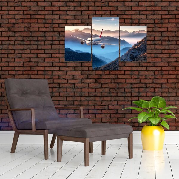 Slika - Letalo nad gorskimi vrhovi (90x60 cm)