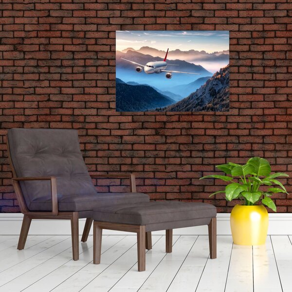 Slika - Letalo nad gorskimi vrhovi (70x50 cm)