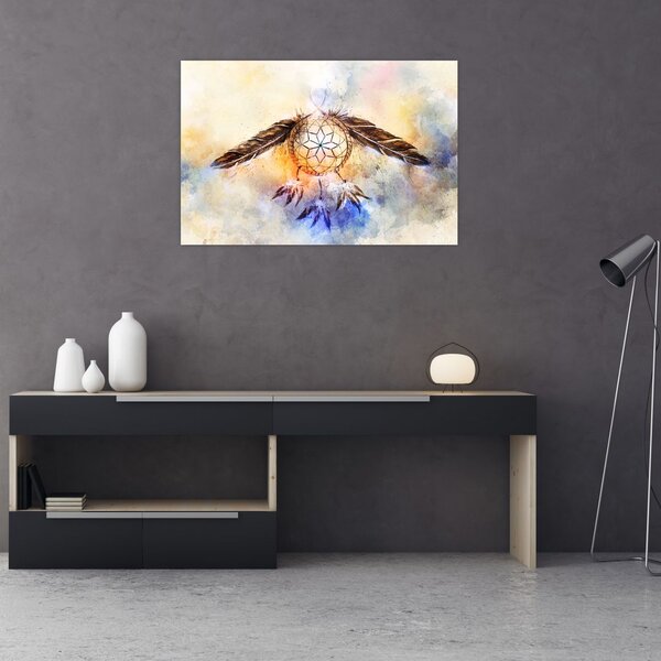 Slika - Lovilec sanj s perjem (90x60 cm)