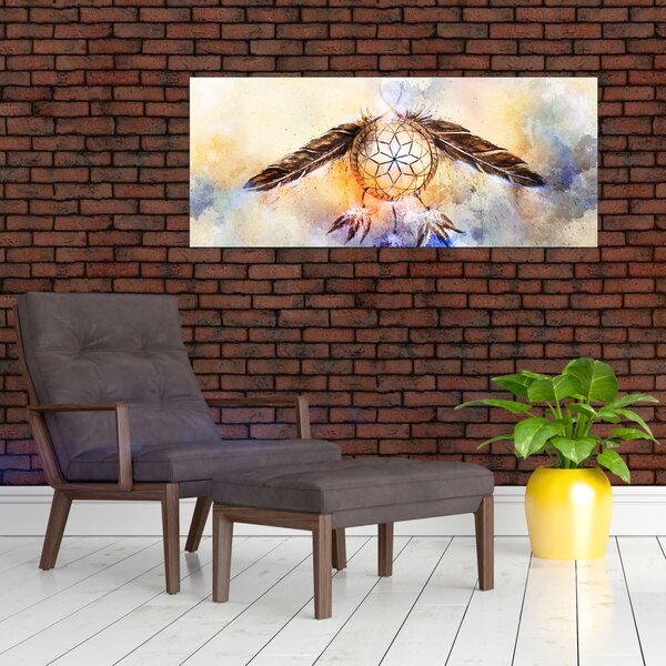 Slika - Lovilec sanj s perjem (120x50 cm)
