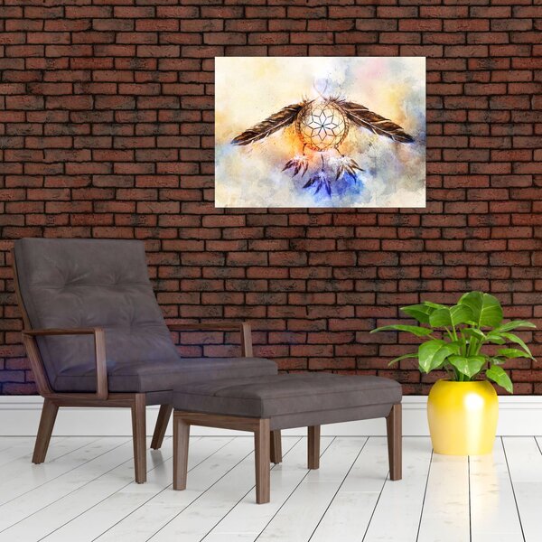 Slika - Lovilec sanj s perjem (70x50 cm)