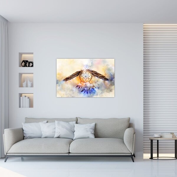 Slika - Lovilec sanj s perjem (90x60 cm)
