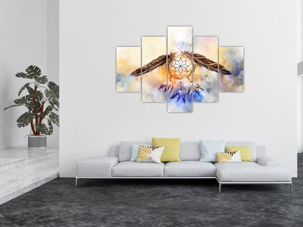 Slika - Lovilec sanj s perjem (150x105 cm)