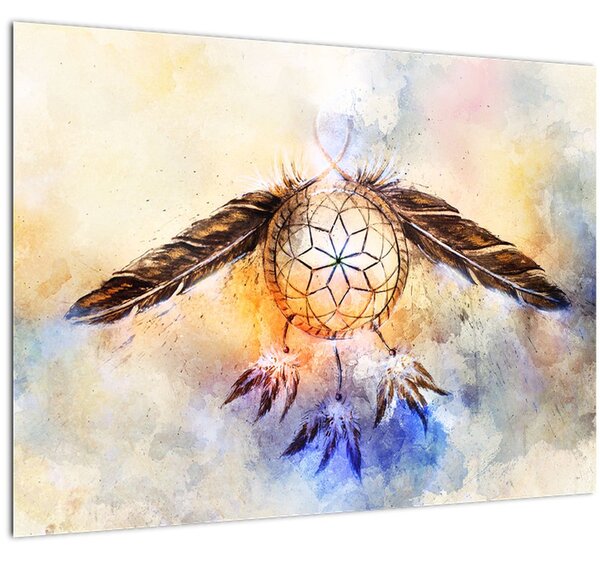 Slika - Lovilec sanj s perjem (70x50 cm)