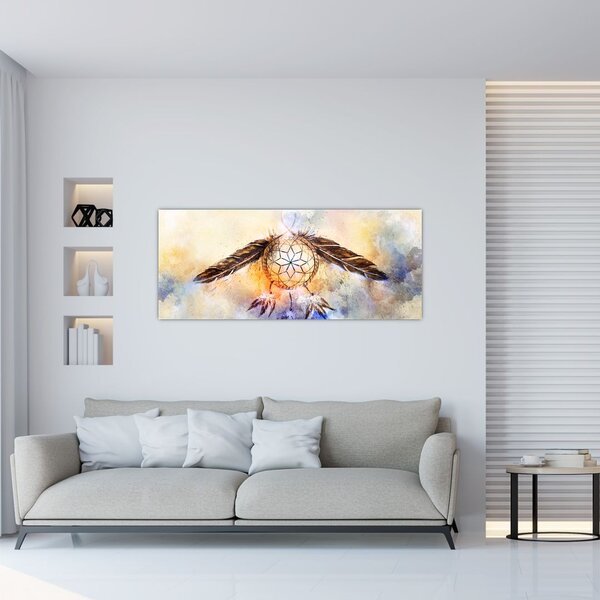 Slika - Lovilec sanj s perjem (120x50 cm)