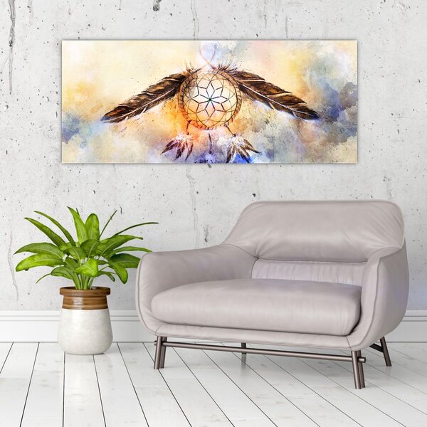 Slika - Lovilec sanj s perjem (120x50 cm)