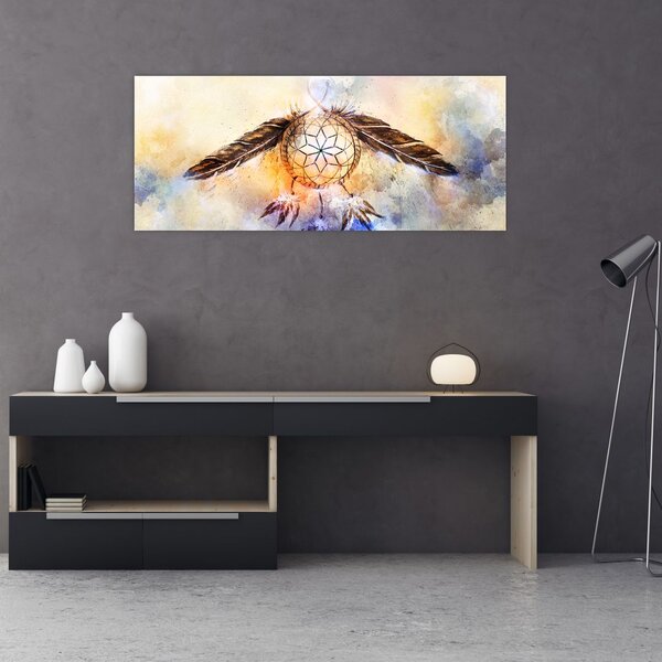Slika - Lovilec sanj s perjem (120x50 cm)