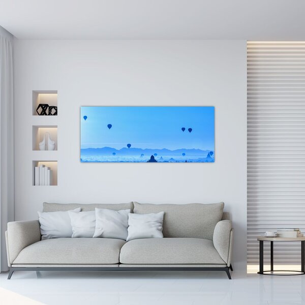 Slika - Baloni nad pokrajino (120x50 cm)