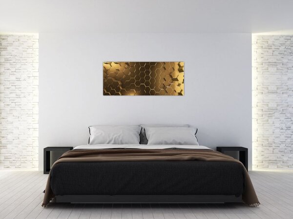 Slika - Zlati šesterokotniki (120x50 cm)