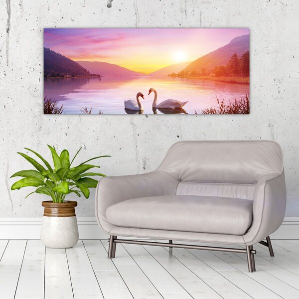 Slika zaljubljenih labodov (120x50 cm)
