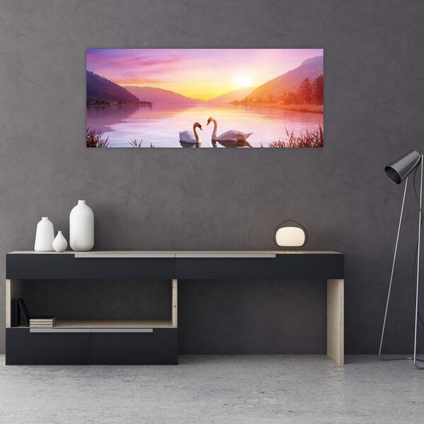 Slika zaljubljenih labodov (120x50 cm)
