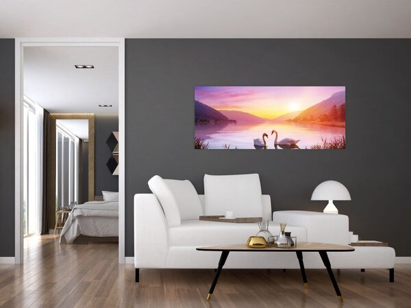 Slika zaljubljenih labodov (120x50 cm)