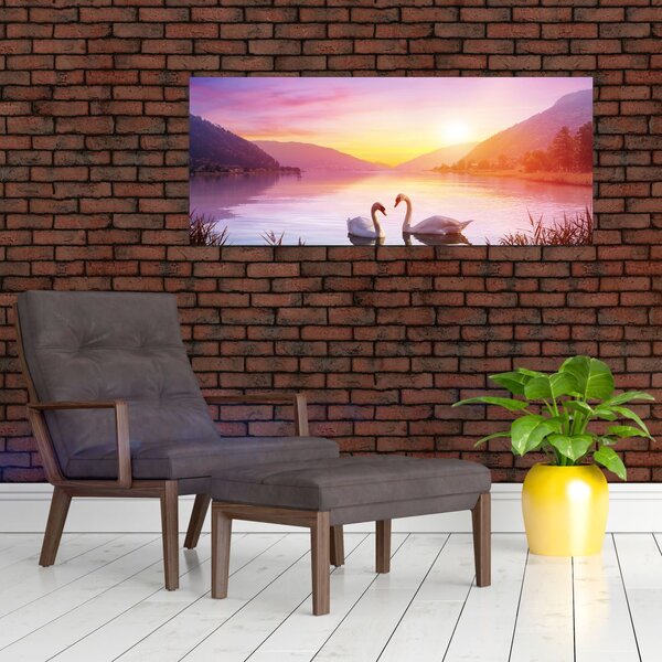 Slika zaljubljenih labodov (120x50 cm)