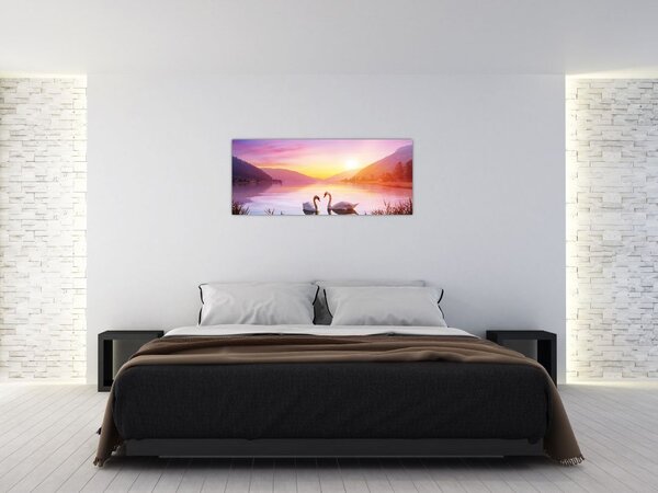 Slika zaljubljenih labodov (120x50 cm)