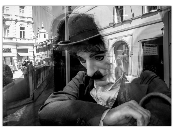 Slika - Charles Chaplin v Pragi (70x50 cm)