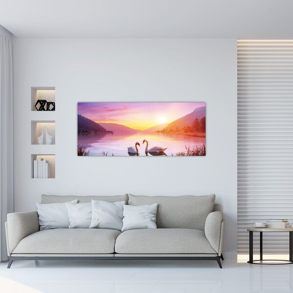 Slika zaljubljenih labodov (120x50 cm)