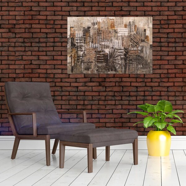 Slika - Abstrakcija v rjavih tonih (90x60 cm)
