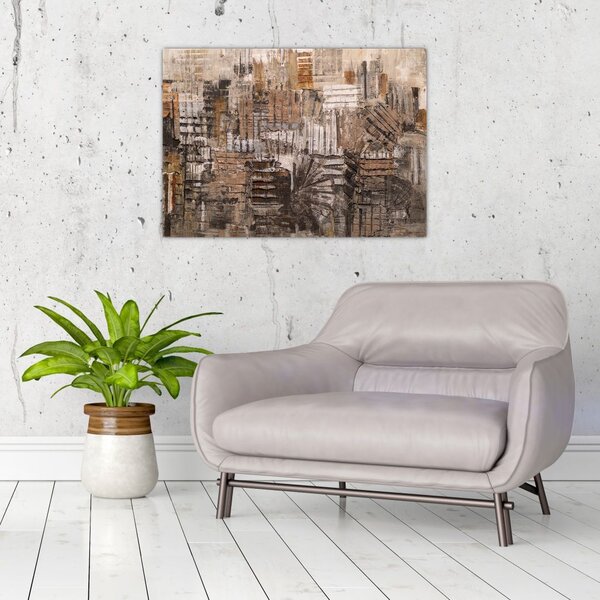 Slika - Abstrakcija v rjavih tonih (70x50 cm)