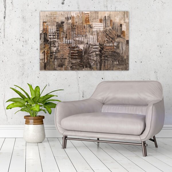 Slika - Abstrakcija v rjavih tonih (90x60 cm)