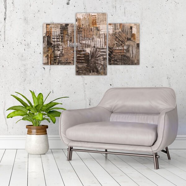 Slika - Abstrakcija v rjavih tonih (90x60 cm)