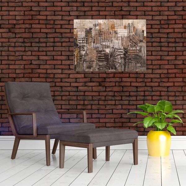 Slika - Abstrakcija v rjavih tonih (70x50 cm)
