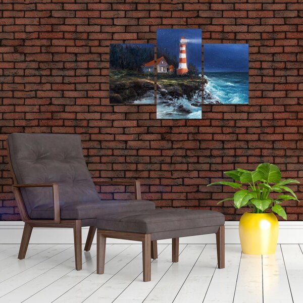 Slika - Svetilnik na obali oceana, akvarel (90x60 cm)