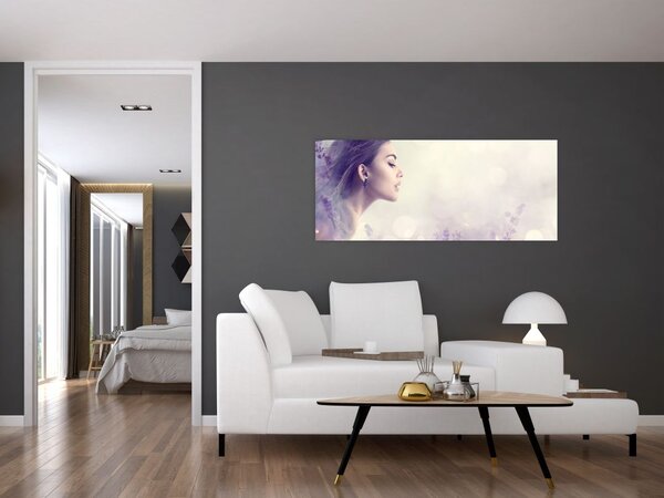 Slika ženske s sivko (120x50 cm)