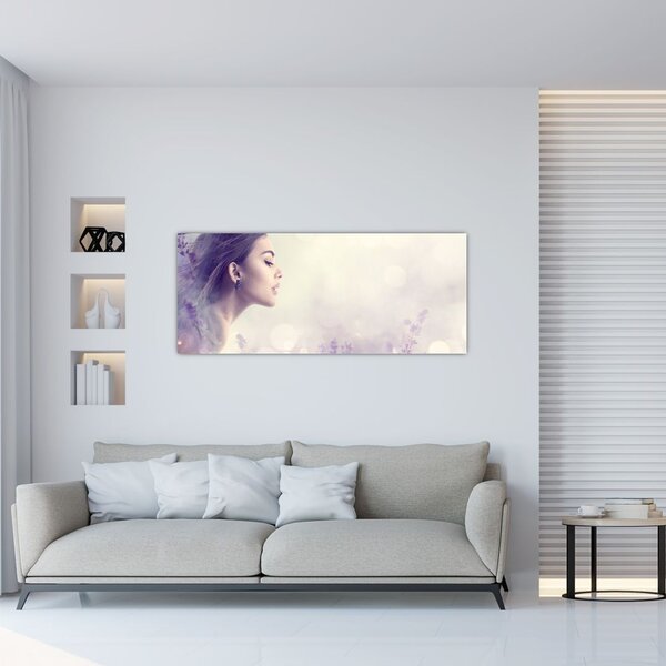 Slika ženske s sivko (120x50 cm)