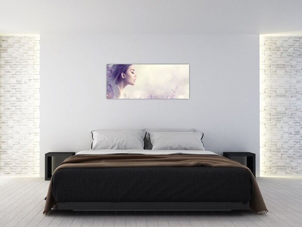 Slika ženske s sivko (120x50 cm)